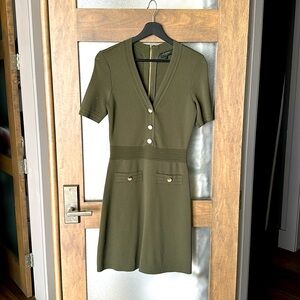 Army green Ted Baker short sleeve dress - worn 1 time